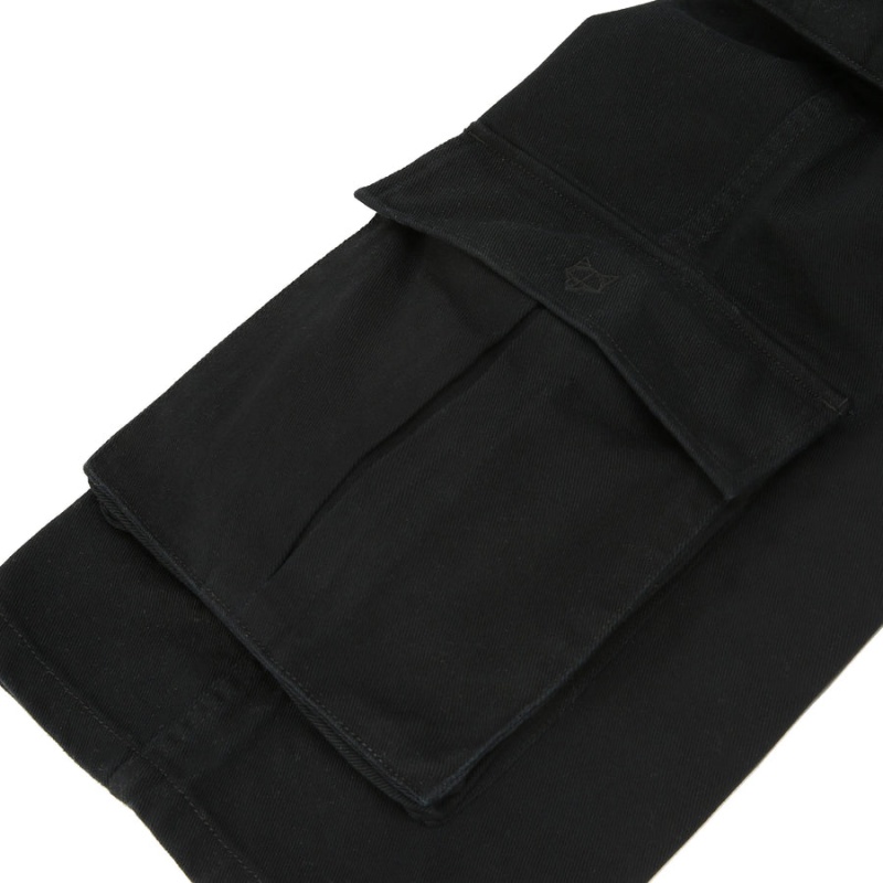 Naked Wolfe Baggy Pocket Cargo Logo Muške Hlače Crne | XFE8216FI