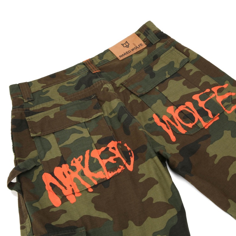 Naked Wolfe Baggy Pocket Cargo Logo Muške Hlače Zelene Crne | KRP2012XM