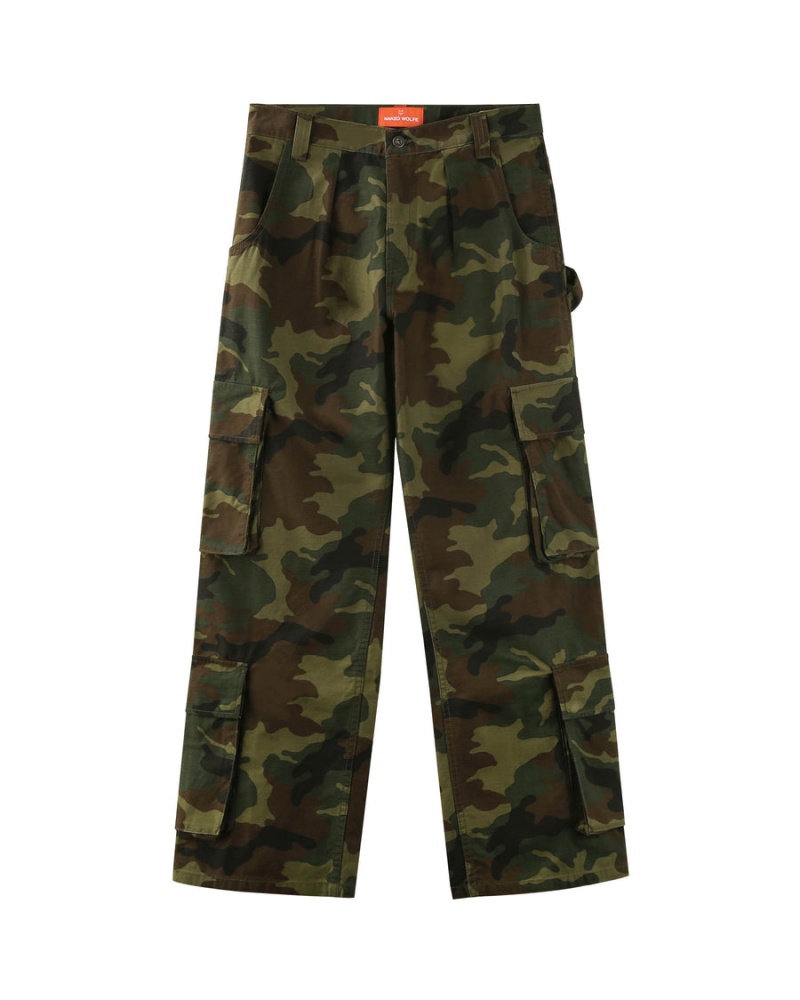 Naked Wolfe Baggy Pocket Cargo Muške Hlače Zelene Crne | OQD4798UA