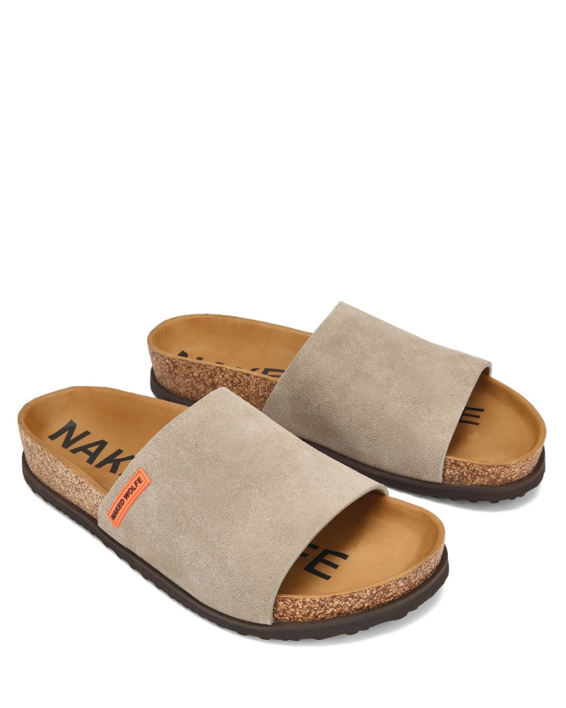 Naked Wolfe Moody Suede Muške Natikače Sive Smeđe | KBV10088RF