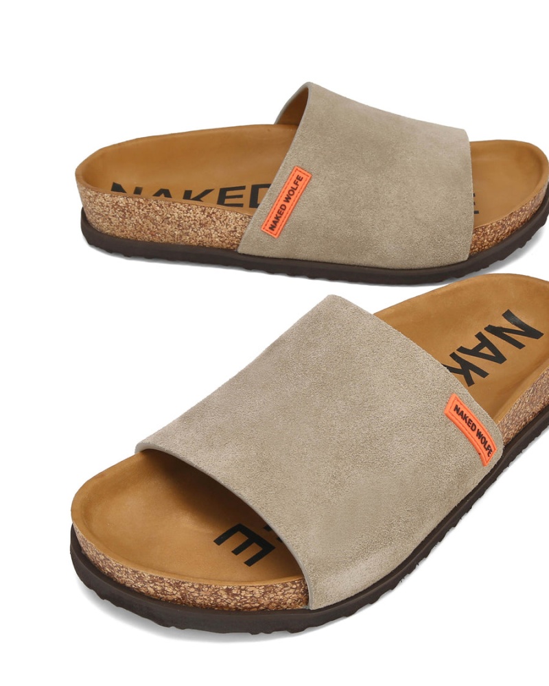 Naked Wolfe Moody Suede Muške Natikače Sive Smeđe | KBV10088RF