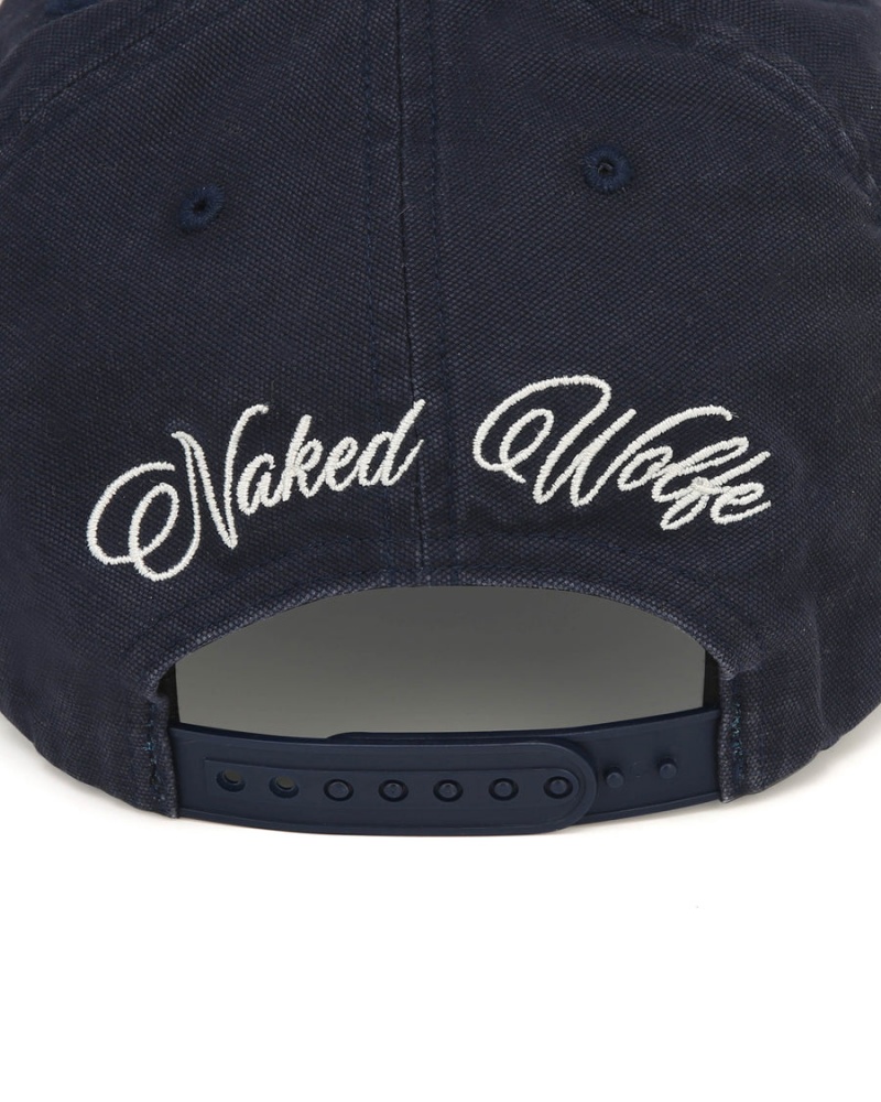 Naked Wolfe Signature Unconstructed Washed Muške Kape Tamno Plave | NLR4956RD