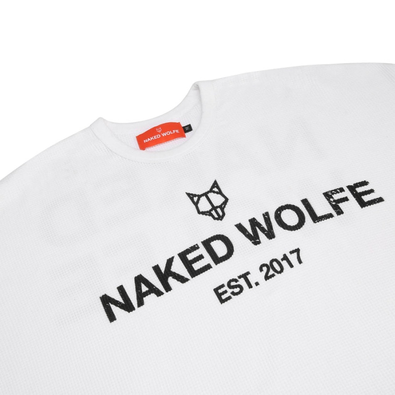 Naked Wolfe Thermal Muške Dukserice Bijele | EQY726NS