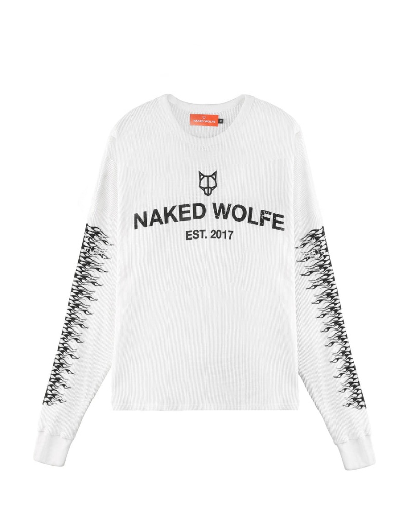 Naked Wolfe Thermal Muške Dukserice Bijele | EQY726NS