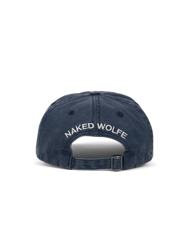 Naked Wolfe Washed Baseball Muške Kape Plave | KPM6873FV